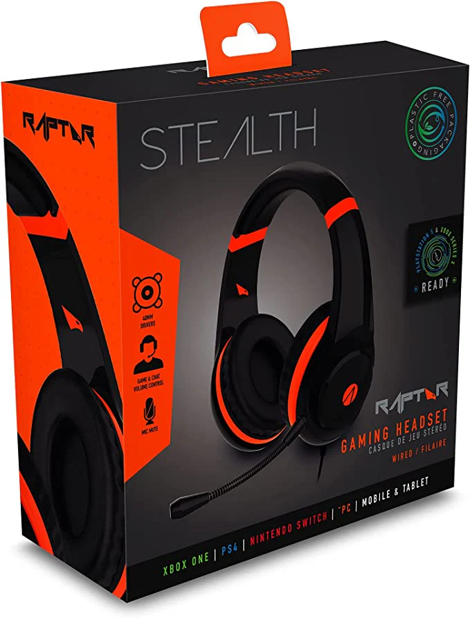 Stealth Raptor Multi-Format Gaming Headset - Flexible mic,Soft foam cushioning, Flexible ear cups - Image 2