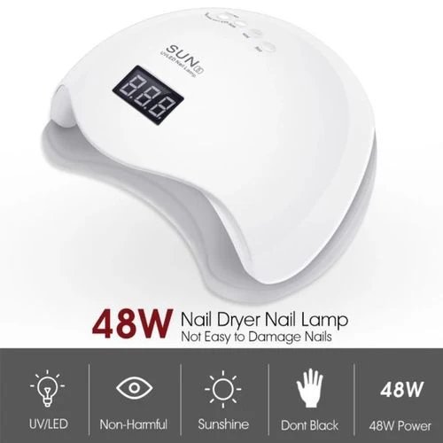SUN 5 2in1 LED UV Nail Dryer Lamp - Cure All Kinds of Nail Gels, Large Space and Removable Tray, 4 Timer Sensor - Image 2