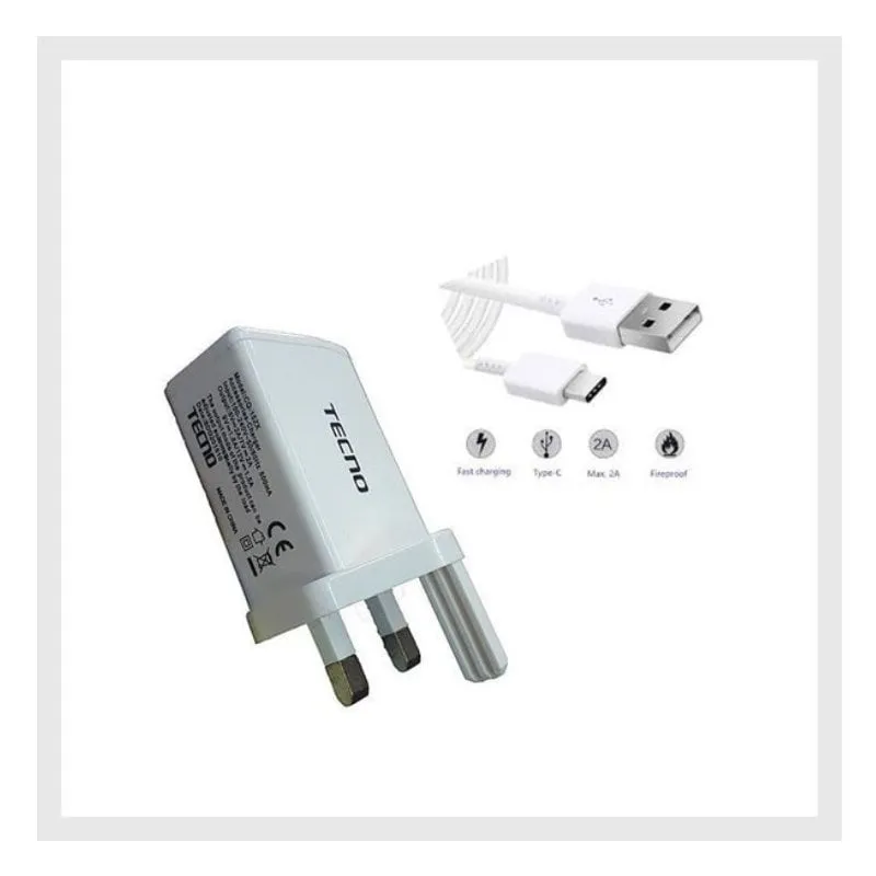 Tecno U330TKB+C11 3x Faster 33W Fast Charger with Type-C Cable - Image 2
