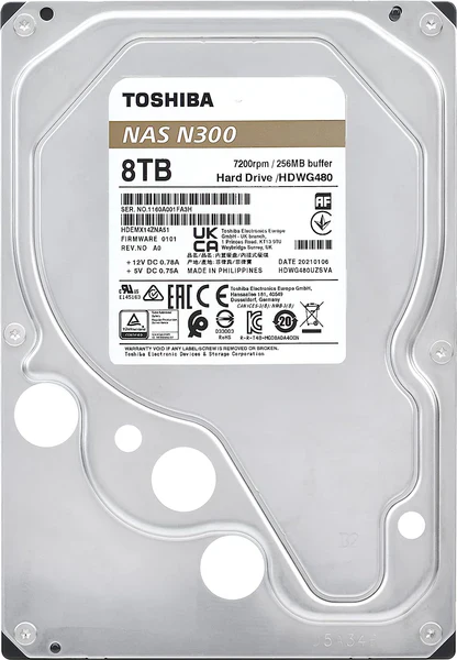 Toshiba N300 8TB NAS 3.5'' Internal Hard Drive - CMR SATA 6 GB/s 7200 RPM - HDWG480EZSTA - Image 2