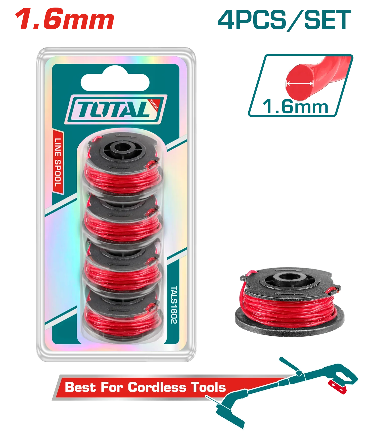 Total TALS1602 1.6mm Line spool For Lithium-ion Grass Trimmer