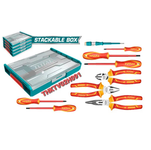 Total THKTV02H091 9-Piece Insulated Hand Tools Set – Electrician-Grade Safety, Heat & Shock Resistant, Ideal for Home & Professional Use - Image 2