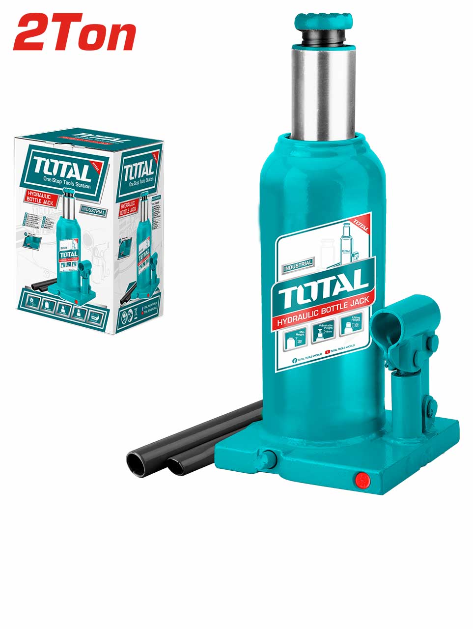 Total THT109022 Hydraulic Bottle Car & Trucks Jack 2 Tons - Image 2
