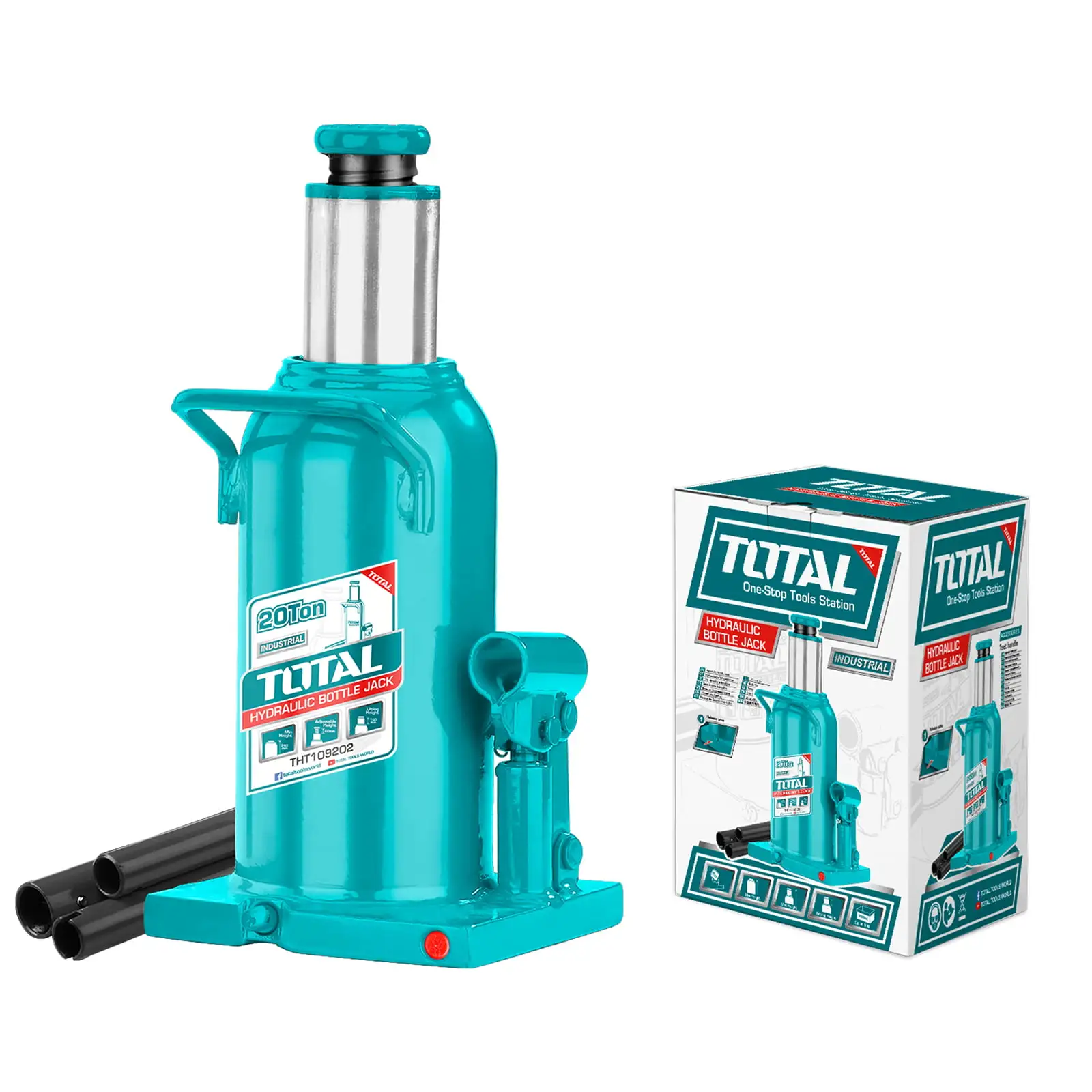 Total THT109202 Hydraulic Bottle Car & Trucks Jack 20 Tons - Image 2