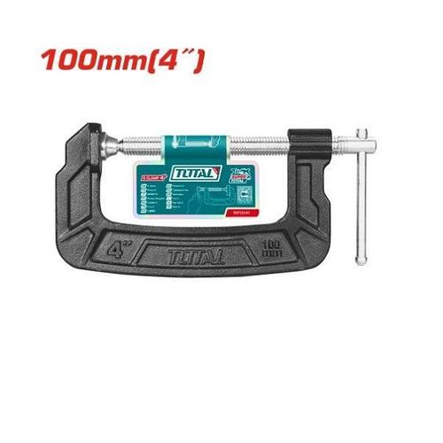 Total THT13141 4" (100mm) G-Clamp – Heavy Duty Metal Clamp for Woodworking, Metalwork & DIY Projects - Image 2