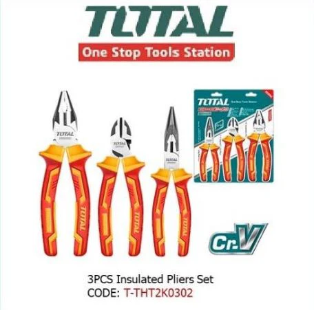 Total THT2K0302 3-Piece Insulated Pliers Set – Durable Electrician Tools with Comfortable Grip for Safe Electrical Work - Image 2