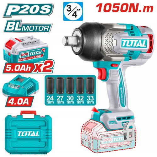 Total TIWLI20105 20V Cordless Impact Wrench – Heavy Duty Battery-Powered Socket Tool for Automotive & Mechanical Use