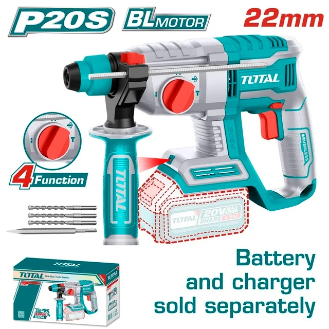Total TRHLI202081 20V 4.0Ah Battery Lithium-Ion Rotary Hammer