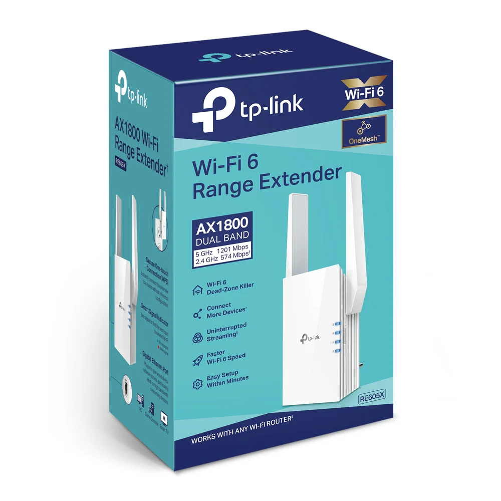 Tp-Link AX1800 Wi-Fi Range Extender (RE605X) - Internet Booster, up to 1500 sq.ft and 30 Devices,Dual Band Repeater up to 1.8Gbps Speed, AP Mode, Gigabit Port - Image 4