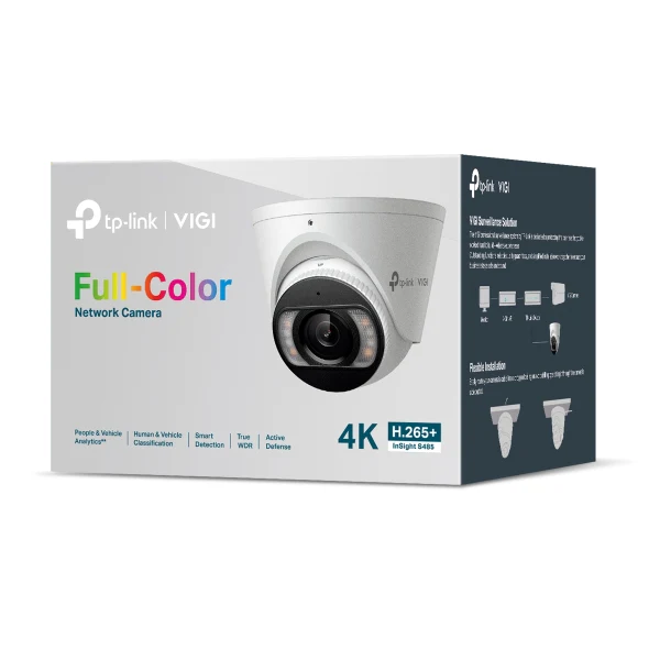 TP-Link InSight S485 (2.8mm) VIGI 8MP Full-Color Turret Network Camera – Ultra HD PoE Security Camera with Night Vision & Smart Detection - Image 5