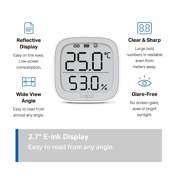 TP-Link Tapo T315 Smart Temperature Humidity Monitor – Intelligent Digital Environmental Sensor for Home, Office, Baby Room, Greenhouse, Storage, and Smart Climate Monitoring Applications - Image 2