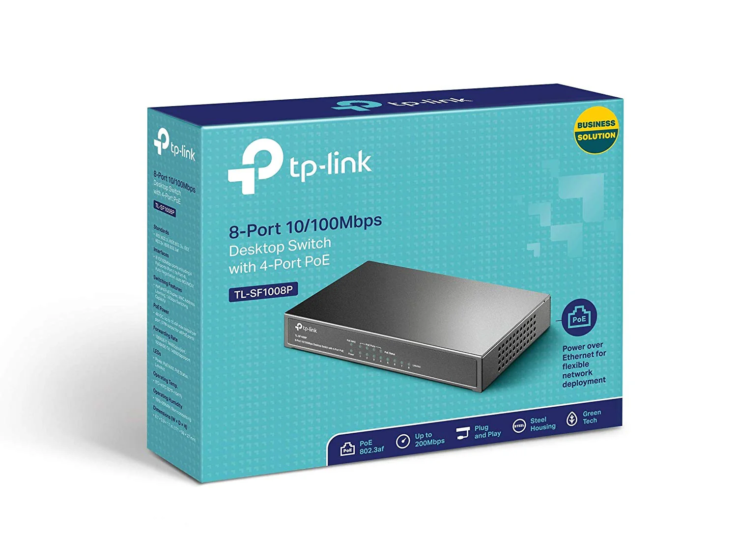 TP-Link TL-SF1008P 8-Port 10/100Mbps Desktop Switch with 4-Port PoE+ - Image 6