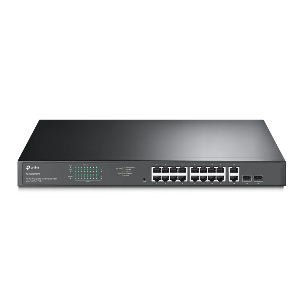 TP-Link TL-SG1218MPE 18-Port 10/100/1000Mbps Gigabit Easy Smart Switch with 16-Port PoE+