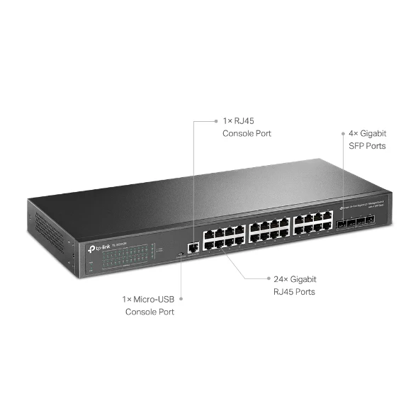 TP-Link TL-SG3428 Omada 24-Port Gigabit L2+ Managed Switch – 4× SFP, VLAN, Static Routing - Image 2
