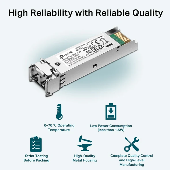 TP-Link TL-SM311LS 1000Base-LX SMF Mini GBIC Module – Gigabit Fiber SFP Transceiver for Single-Mode - Image 3
