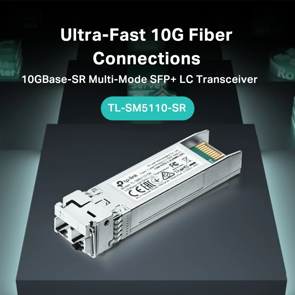 TP-Link TL-SM5110-SR 10Gbps 850nm 300m SFP+ LC Transceiver – High-Speed Multi-Mode Fiber Optical Module for Data Centers, Enterprise Networking, and 10G Infrastructure Connectivity - Image 2
