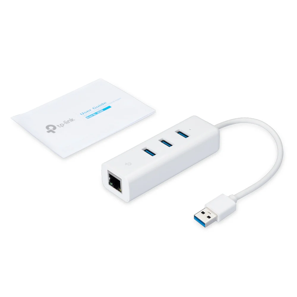 TP-Link TL-UE330 USB 3.0 3-Port Hub & Gigabit Ethernet Adapter – High Speed Multi-Port USB Expansion Hub with RJ45 LAN Adapter for Laptops, Ultrabooks, Office, Home, and Professional Networking Applications - Image 2