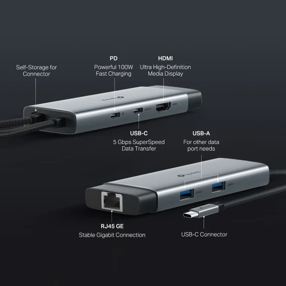 TP-Link TL-UH6120C USB Type-C 6-Port Hub – High Speed Multi-Port USB-C Expansion Hub for Laptops, Ultrabooks, Office Workstations, Home Computing, and Professional Connectivity Applications - Image 5