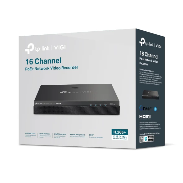 TP-Link TL-VIGI NVR2016H-16MP 16-Channel PoE+ Network Video Recorder – 16MP Max, Built-In PoE for CCTV Systems - Image 4