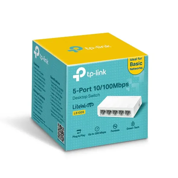 TP-LINK LS1005 5PORT 10/100Mbps Switch - Green Ethernet technology - Image 2