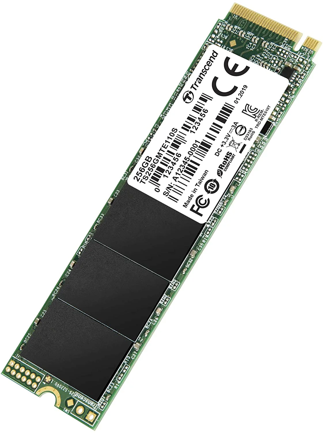 Transcend 256GB 110s Nvme PCIe Gen3 X4 M.2 SSD SSD (TS256GMTE110S) - Image 3