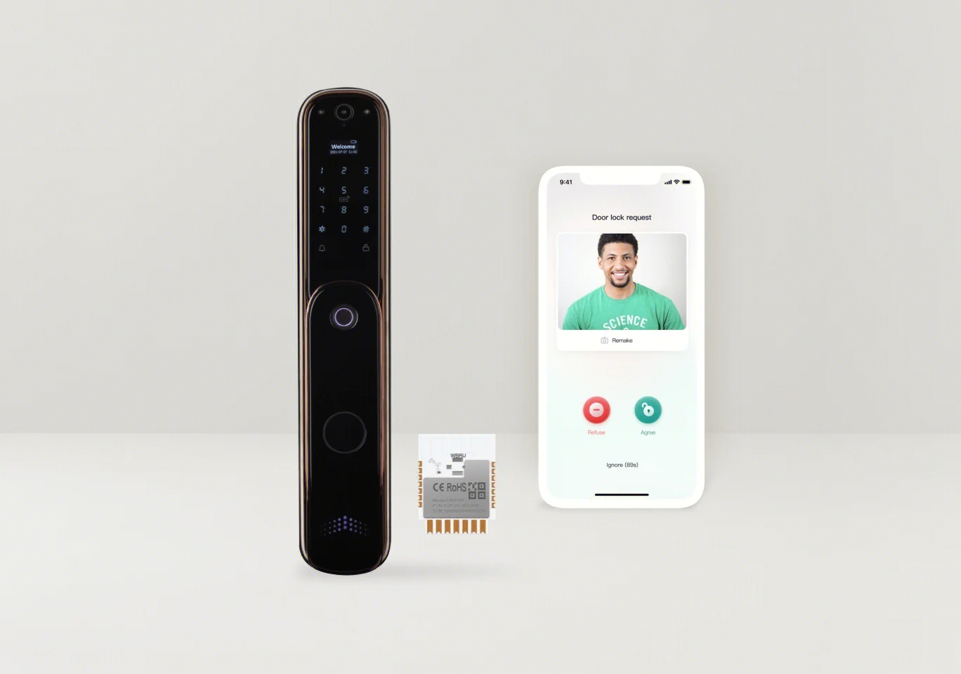 Tuya XSDTS 3D Face Smart Door Security Lock - Face & Camera Monitor Intelligent, Fingerprint Password, Biometric Electronic Key Unlock