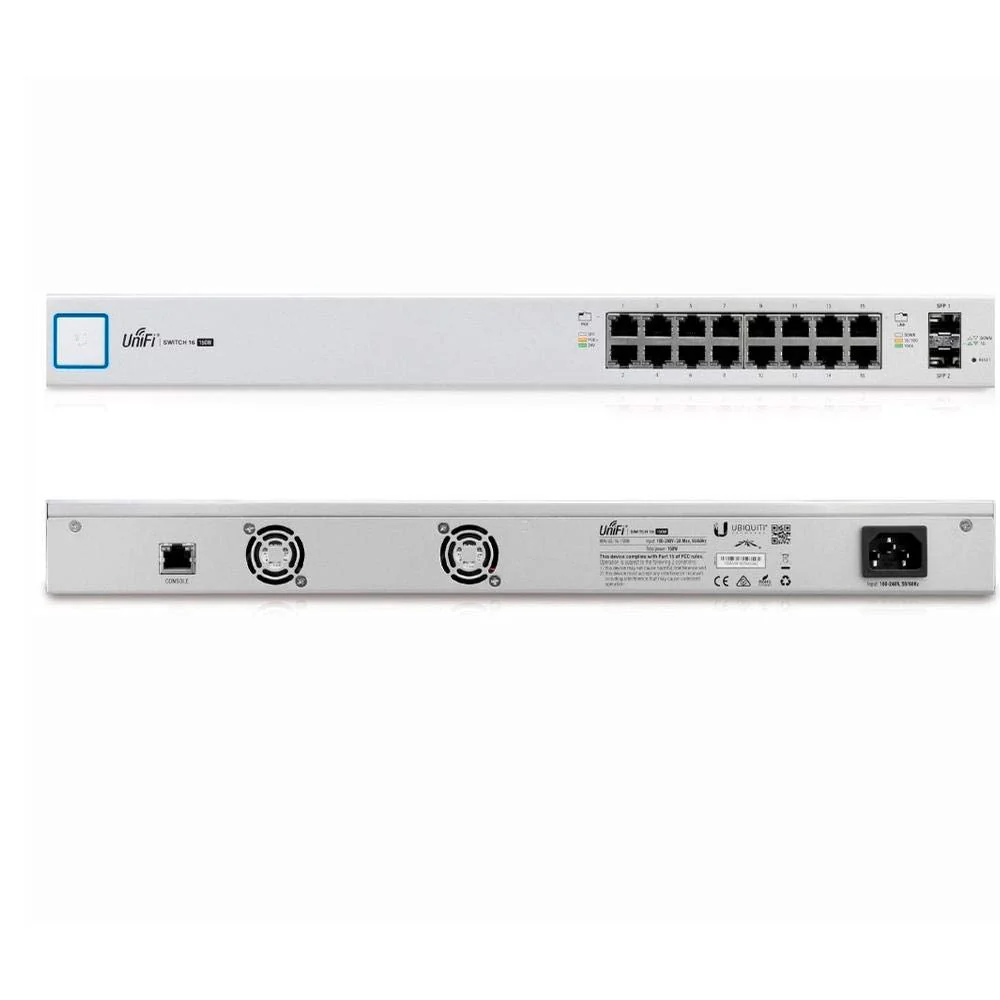 Ubiquiti UniFi Managed 16-Port Gigabit Ethernet PoE Switch 150W + 2 SFP- (US-16-150W) - Image 2