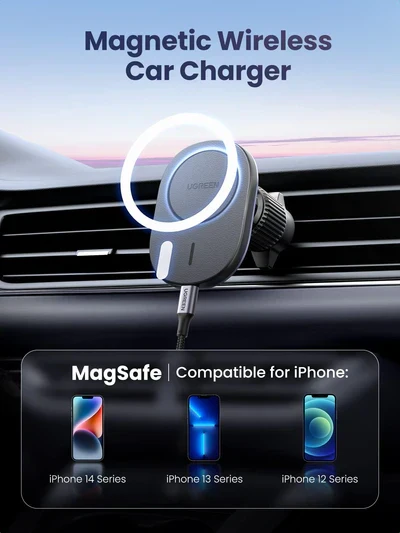 UGREEN CD345 Magnetic Car Wireless Charger UG-15120 – Fast Qi Charging Mount for Smartphones - Image 5
