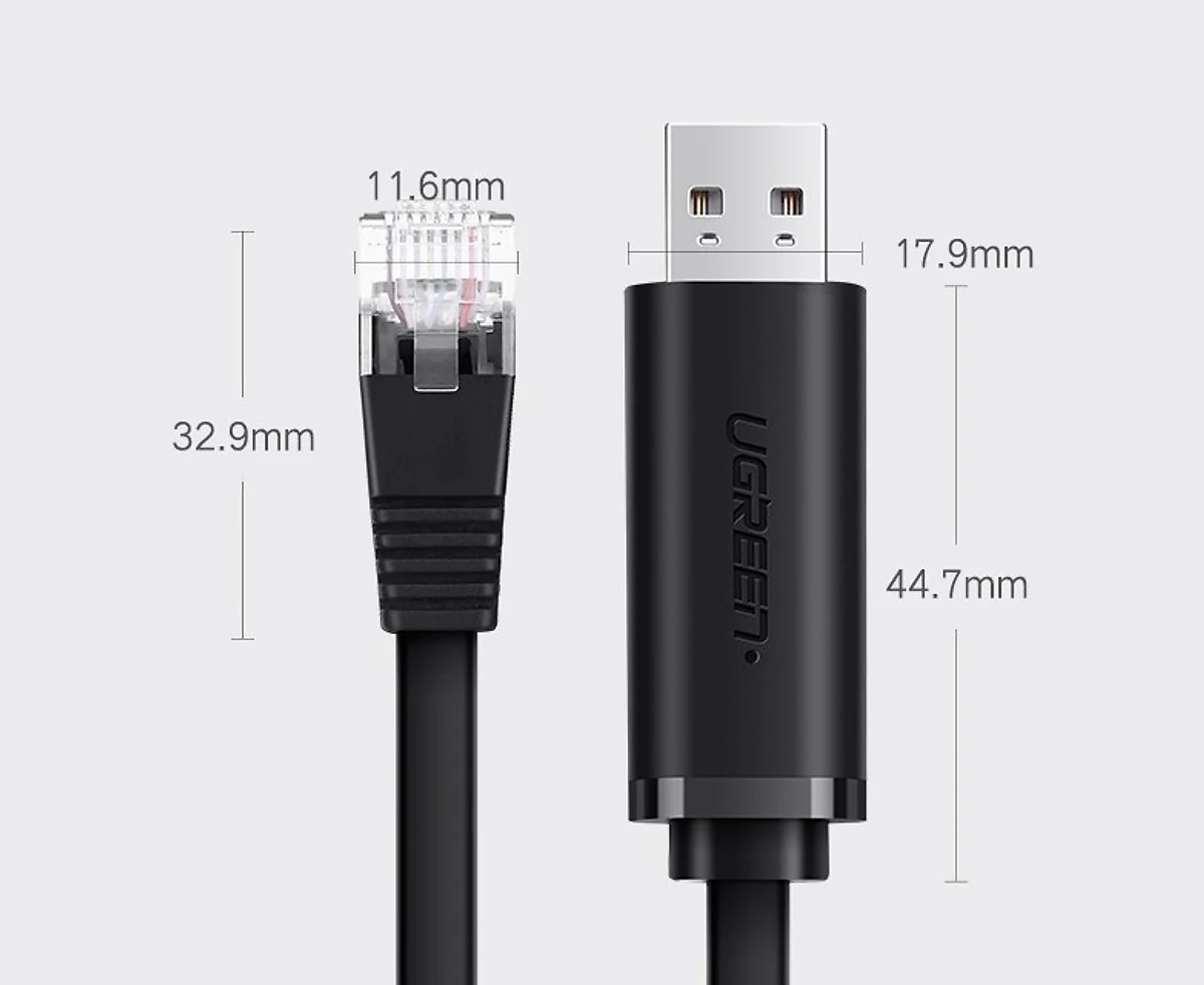 UGREEN CM204 1.5m USB-A to RJ45 Console Cable UG-50773 – Reliable Networking & Device Management - Image 3