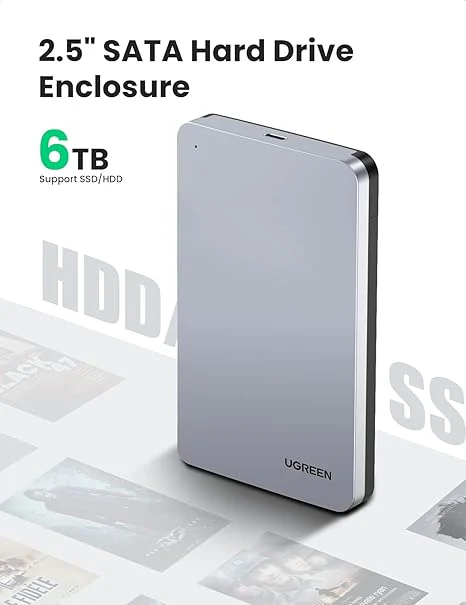 UGREEN CM300 70498 2.5'' SATA External Hard Drive Enclosure With USB C to C Cable - Image 2