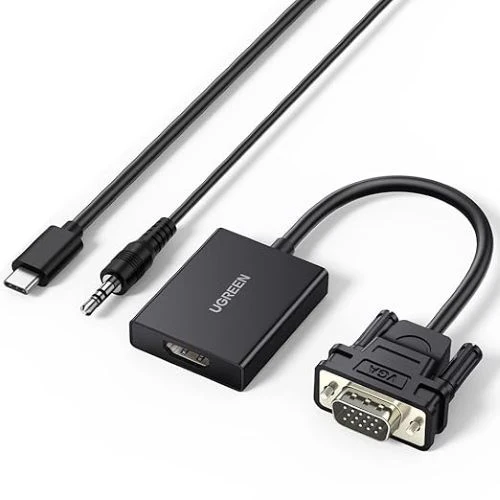 UGREEN CM513 VGA to HDMI Adapter UG-50945 – High-Definition Video & Audio Converter for PC, Laptop & Projector