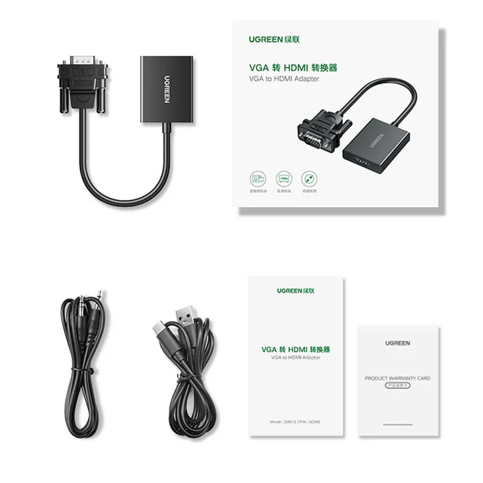 UGREEN CM513 VGA to HDMI Adapter UG-50945 – High-Definition Video & Audio Converter for PC, Laptop & Projector - Image 6