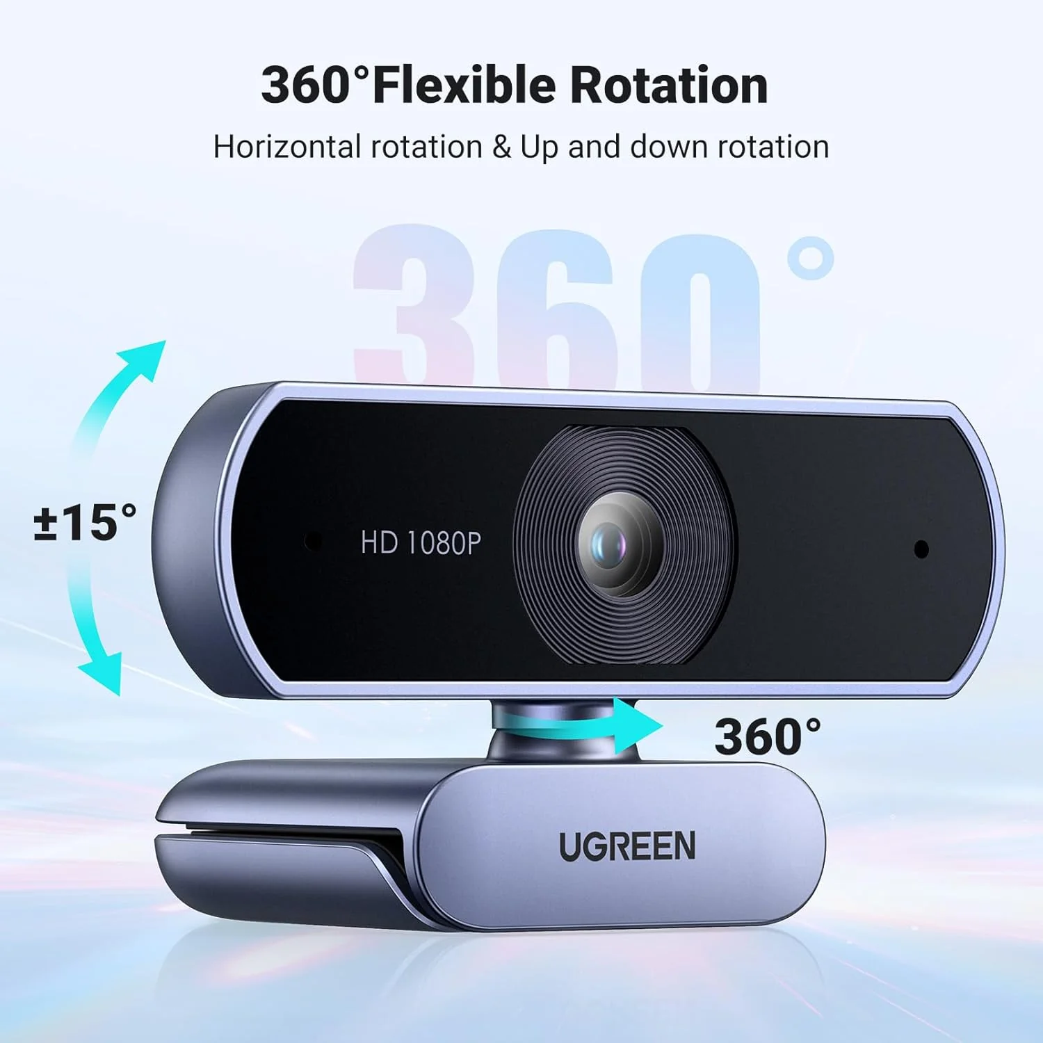 UGREEN CM678 USB HD Webcam – Full HD 1080P Streaming Camera with Built-in Microphone for Video Conferencing, Online Meetings, Streaming, and Home Office Use - Image 3