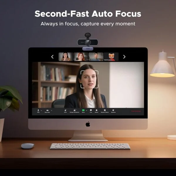 UGREEN CM831 65381 4K Ultra HD Webcam – Professional USB Web Camera with Built-in Microphone for Streaming, Video Conferencing, and Office Use - Image 3