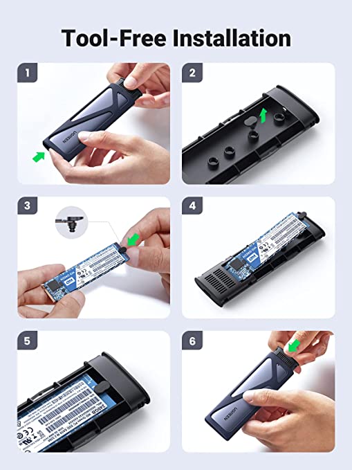 UGREEN M.2 NVME SATA SSD Enclosure USB C 3.1 Gen 2 (CM400) - Image 2