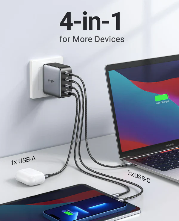 Ugreen Nexode 100W USB C GaN Charger-4 Ports Wall Charger (CD226) - Compact Wall Charger Power Adapter - Image 2