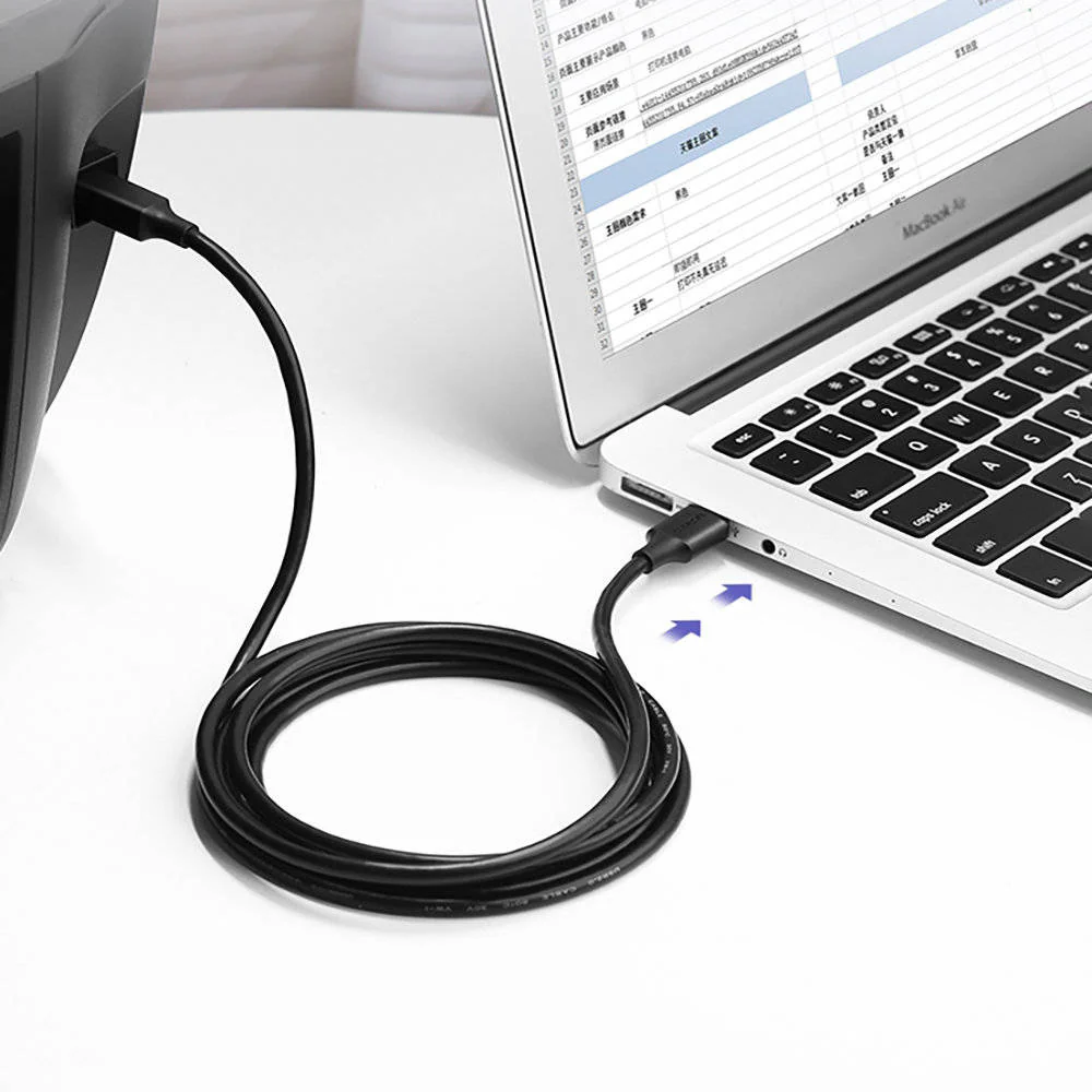 Ugreen USB 2.0 AM to BM Printer Cable 2 Meters - US135 - Image 2