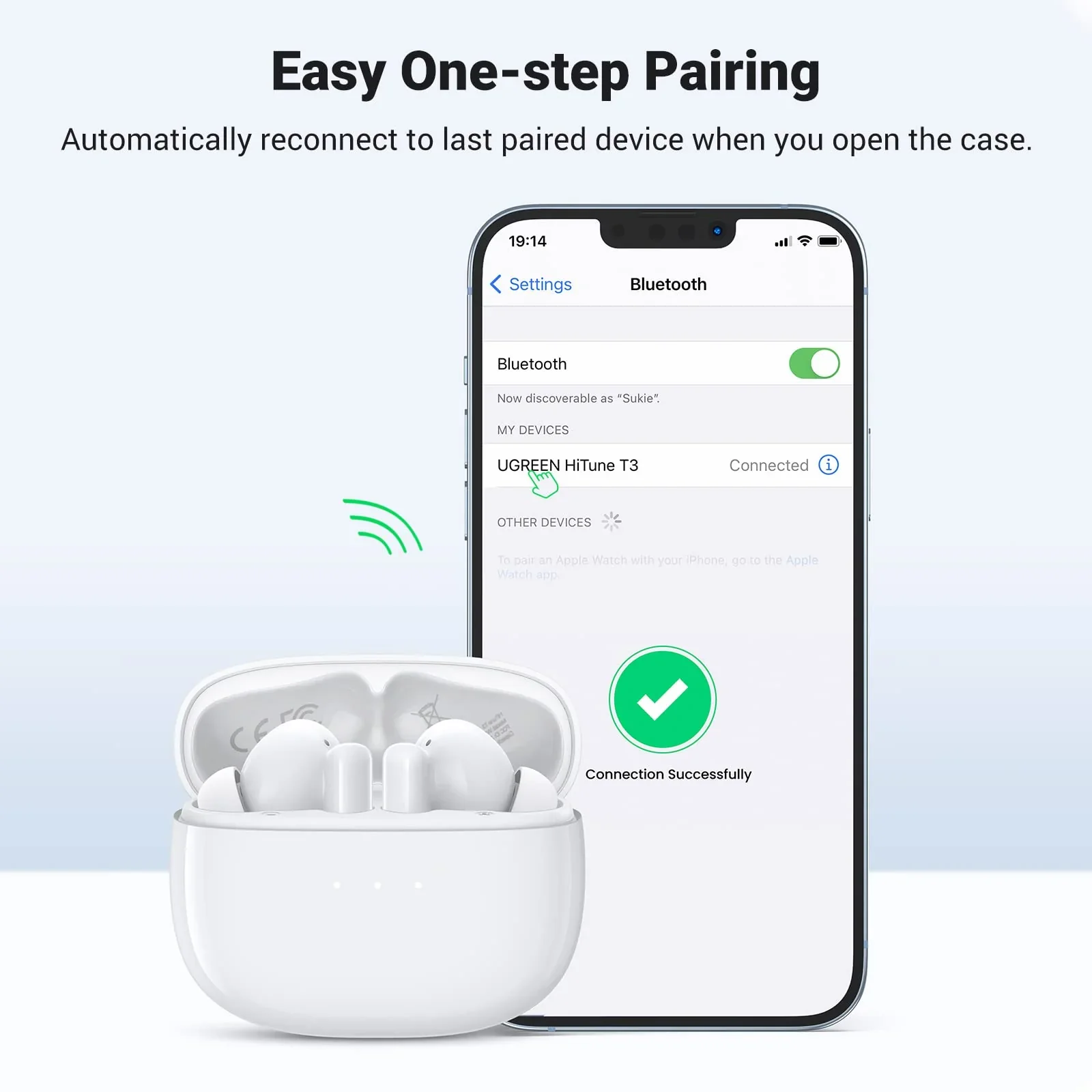 UGREEN WS206 HiTune T3 Pro Wireless Earbuds UG-35725 – Active Noise-Cancelling, Hi-Res Sound, Long Battery Life - Image 7