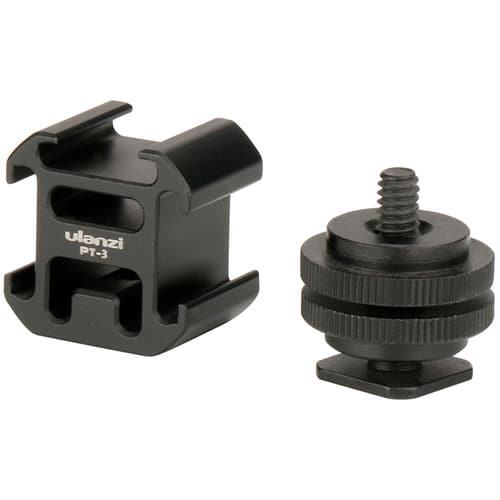 Ulanzi PT-3S Triple Cold Shoe Mount - Compact mount for attaching multiple accessories like microphones, lights, and cameras for flexible shooting setups - Image 3