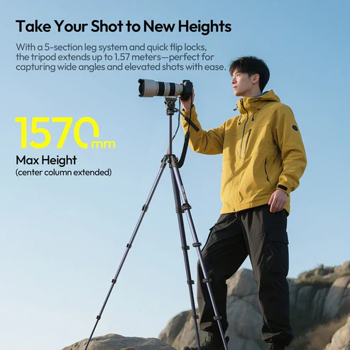 Ulanzi T154 OMBRA VIDEO 2 Tripod – Stable tripod designed for smooth video shooting, offering strong support and adjustable height for professional use - Image 2