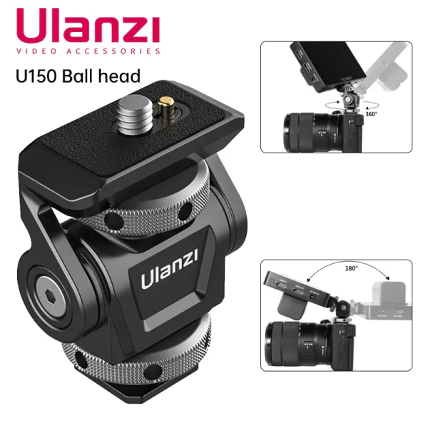 Ulanzi U-150 Monitor Ballhead – Compact mounting accessory that provides stable and flexible positioning for monitors and cameras