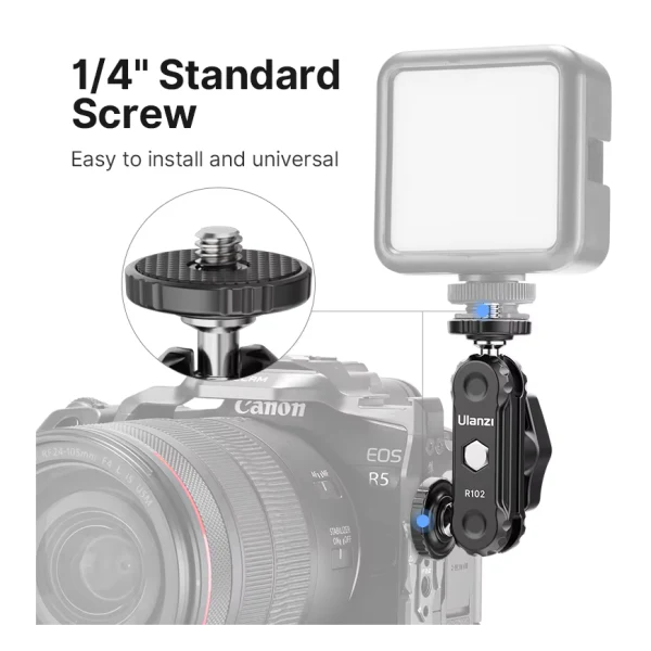 Ulanzi R102 Double Ball Head & 1/4'' Screw – Compact mounting accessory for flexible camera and device positioning