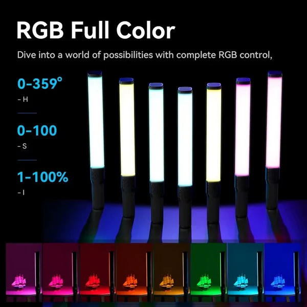 Ulanzi VL360 RGB 38W LED Light Stick – Portable lighting tool for bright, adjustable RGB lighting in photography and video creation - Image 3