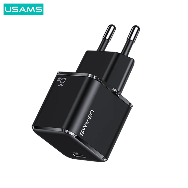 USAMS US-CC140 T42 25W Super Si PD Fast Charger (EU) 25W PD Charger with Tpye-C port universal travel mini adapter (CC140TC01) - Image 2