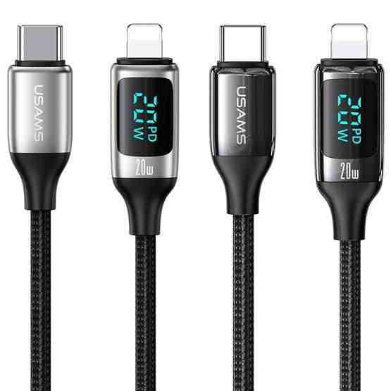USAMS US-SJ545 Type-C To Lighting Digital Display 1.2m PD 20W Fast charging Data Cable (SJ545USB01) - Image 2