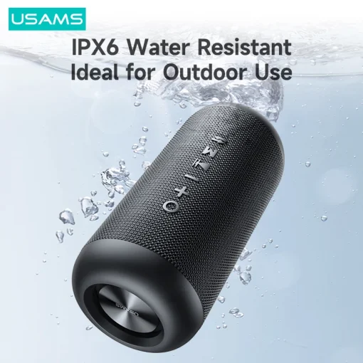 USAMS US-YX008 Portable Outdoor Wireless Speaker - 1800mAh rechargeable battery, plays up to 8 hours, IPX6 water-resistant design - Image 5