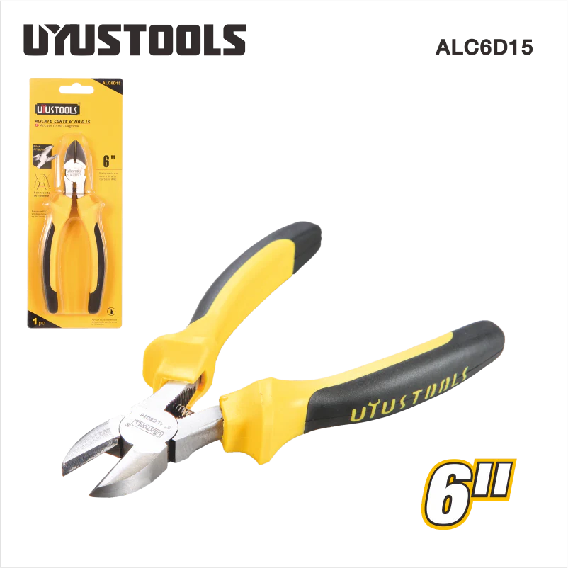 Uyustools ALC6D15 6’’ Diagonal Cutting Nippers– Precision Steel Wire Cutters for Electronics, Jewelry, and DIY Projects