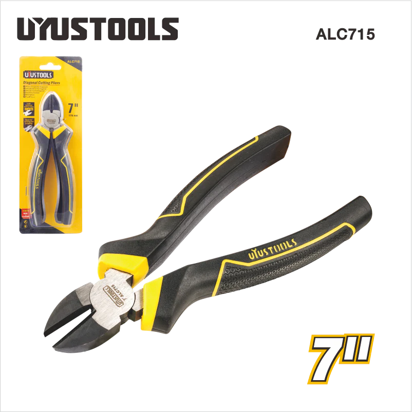 Uyustools ALC715 7’’ Diagonal Cutting Nippers – Precision Steel Wire Cutters for Electronics, Jewelry, and DIY Projects