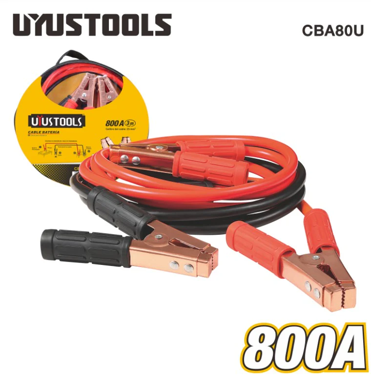 Uyustools CBA80U Booster Cable 800A – Heavy-Duty Jump Starter Cable – 20ft Thick Copper Wire – Insulated All-Weather Clamps for Cars, Trucks, SUVs – Reliable Emergency Battery Booster - Image 3