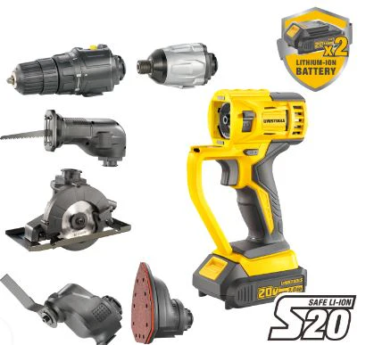 UYUSTOOLS CDM-IKT202 Cordless Multi Tool 20V 6-in-1 – Portable Electric Power Tool Kit for Cutting, Grinding, Sanding, Polishing & DIY Home Projects